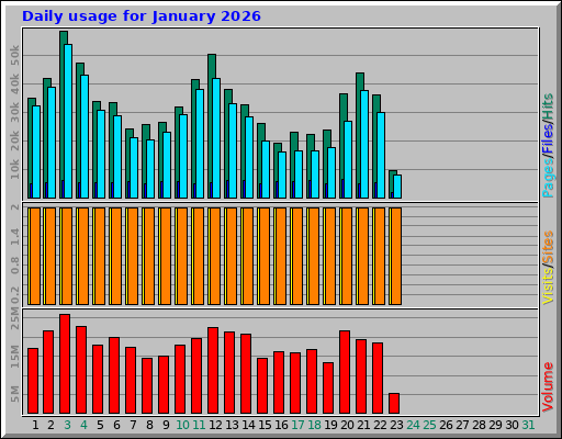 Daily usage for January 2026 Daily usage for January 2026