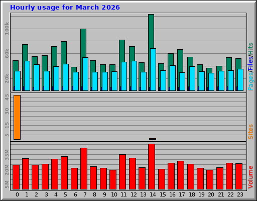 Hourly usage for March 2026